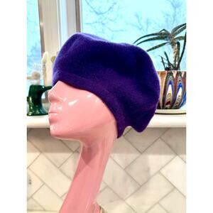 Vintage Purple Wool Beret | French Style Hat | 100% Wool Parisian Dark Academia